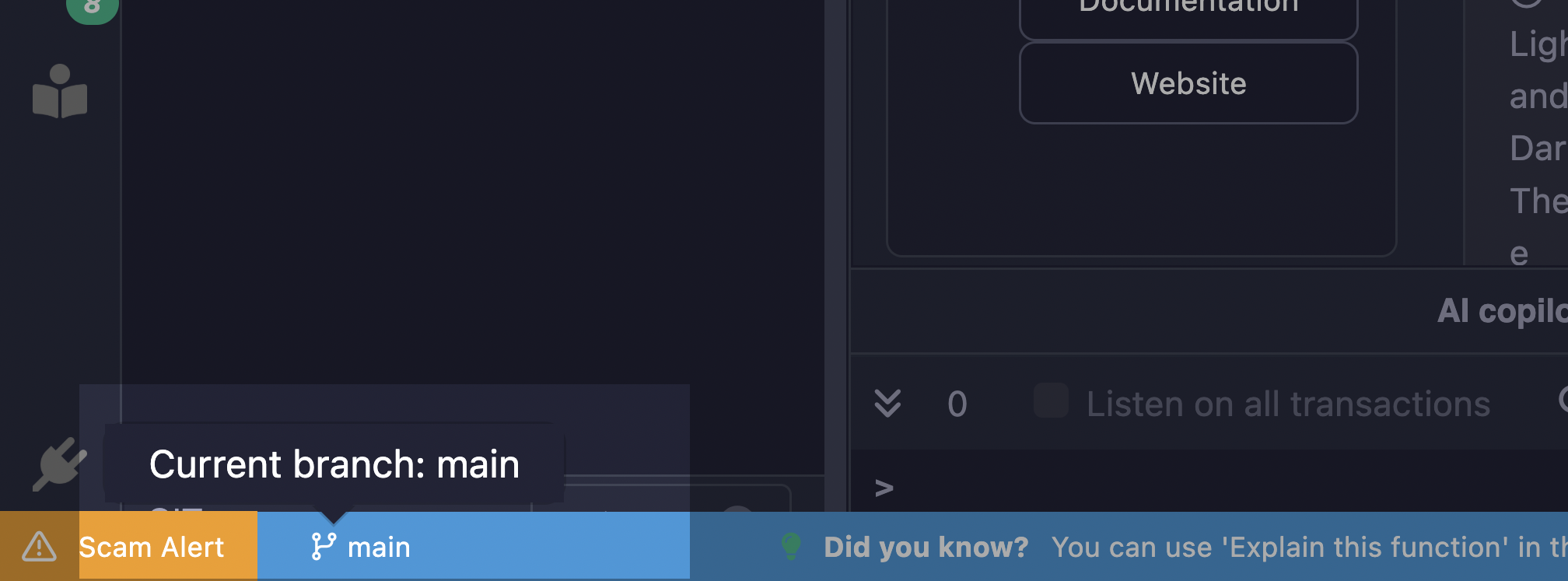 Remix IDE Git branches.