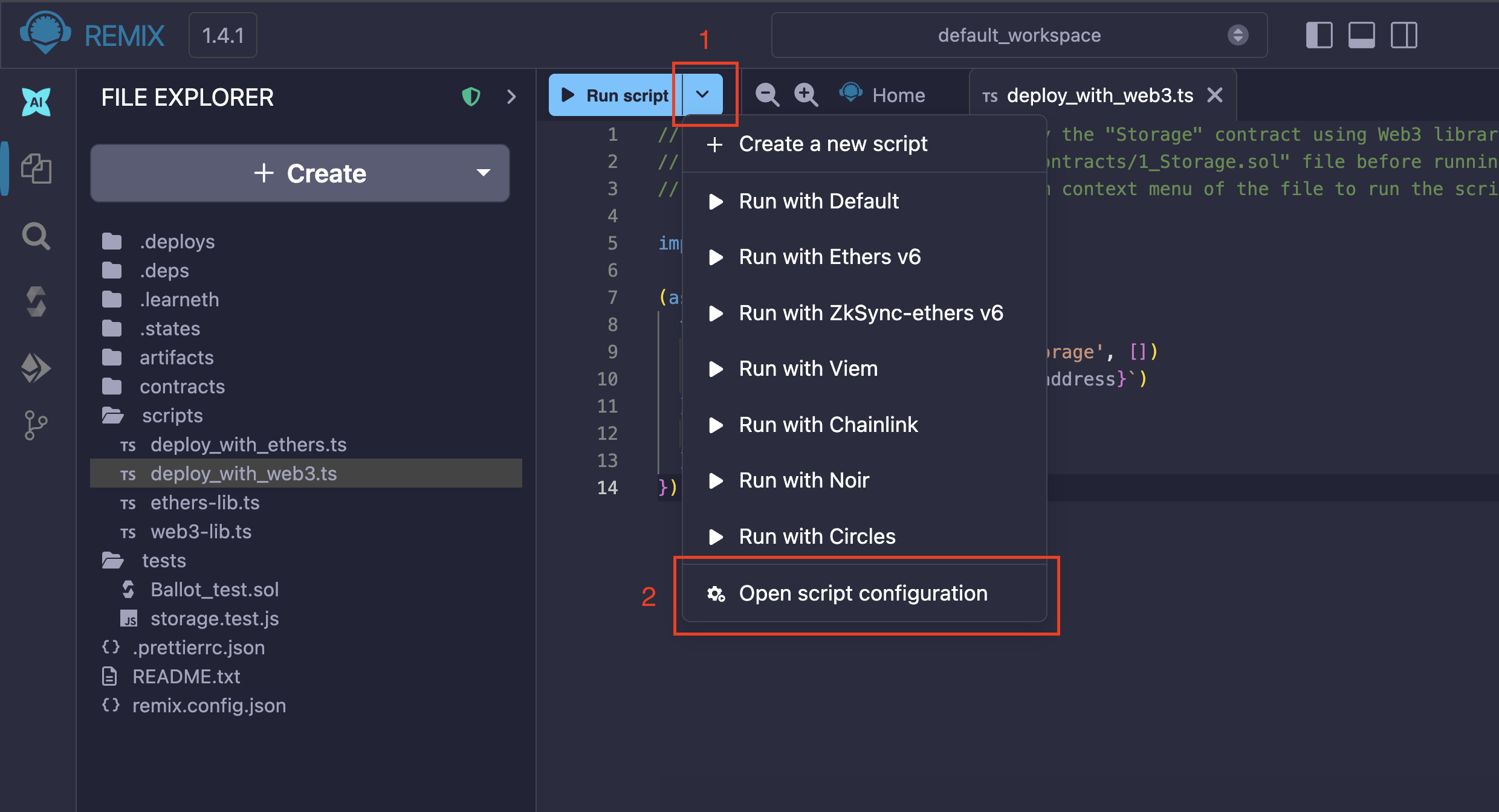 Script config