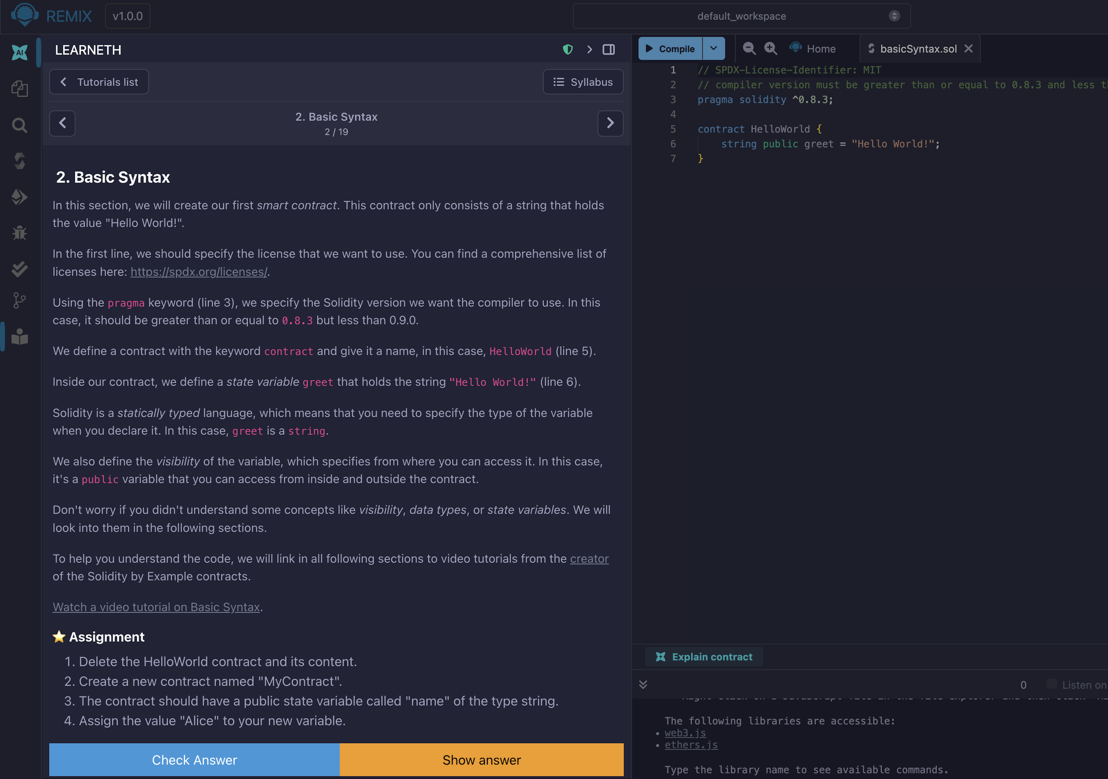 LearnEth Plugin