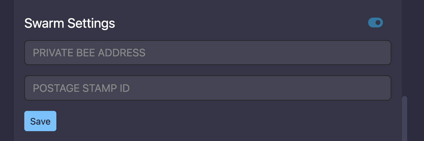 Remix Swarm Settings.