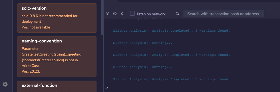 Slither analysis success after solc version switch