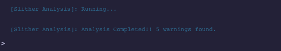 Slither analysis result in the Remix IDE terminal