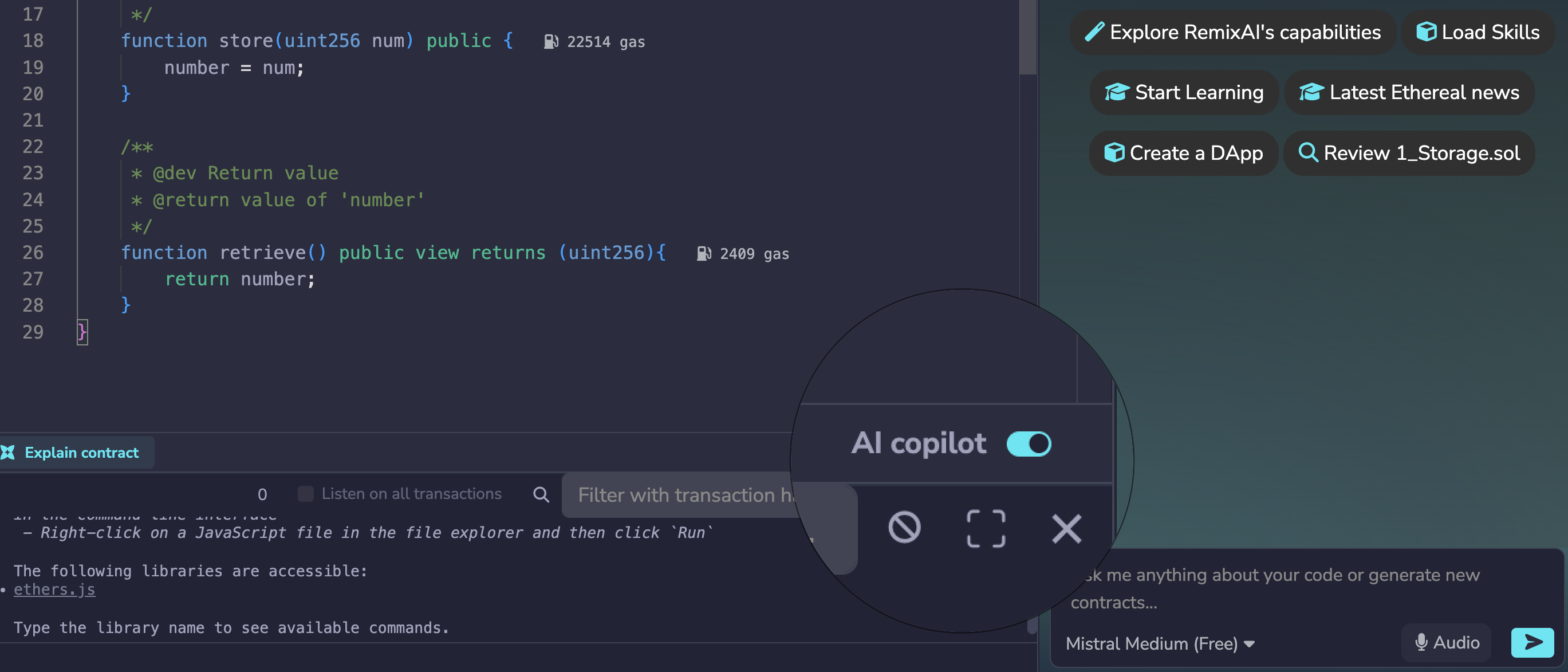 Remix AI Copilot button