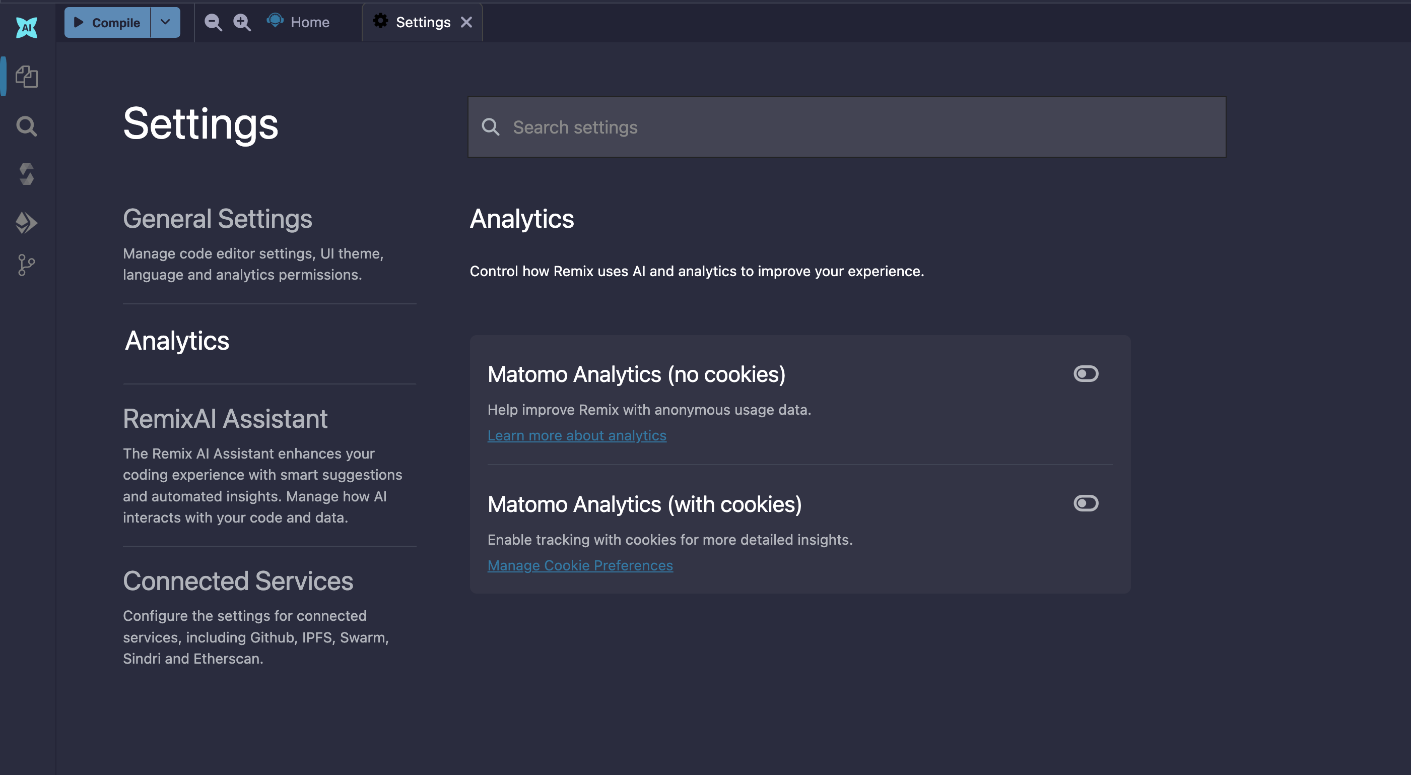 Remix Analytics Page.